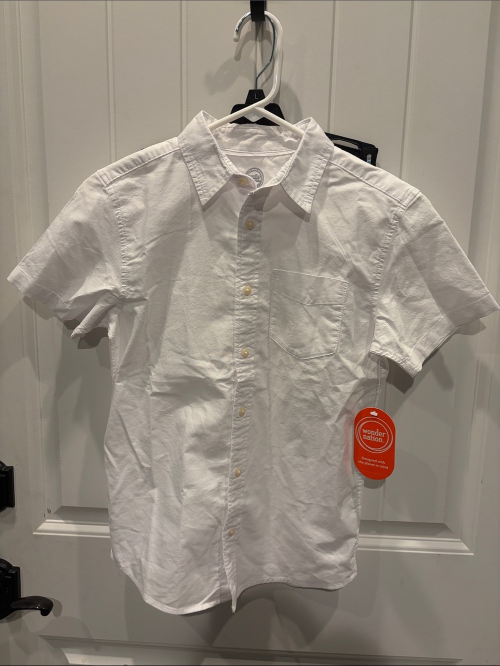 Boy's White Short-Sleeve Button-Down Shirt - Classic Fit